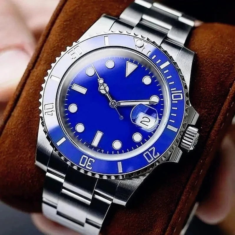 904L Stainless Steel Mens Mechanical Automatic Watches Polished Case Latest Fashion Style Black Blue Gradient Dial Anti Scratch