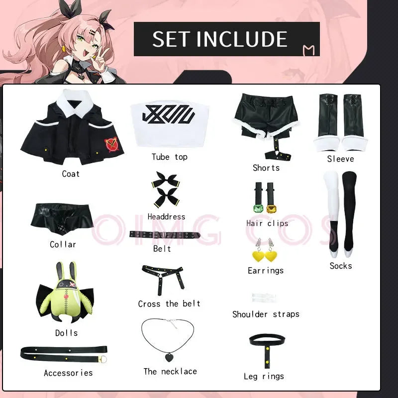 Nicole Demara Zenless Zone Zero Cosplay Costume Uniform Wig Anime Halloween Costumes Party  Masquerade Women Game