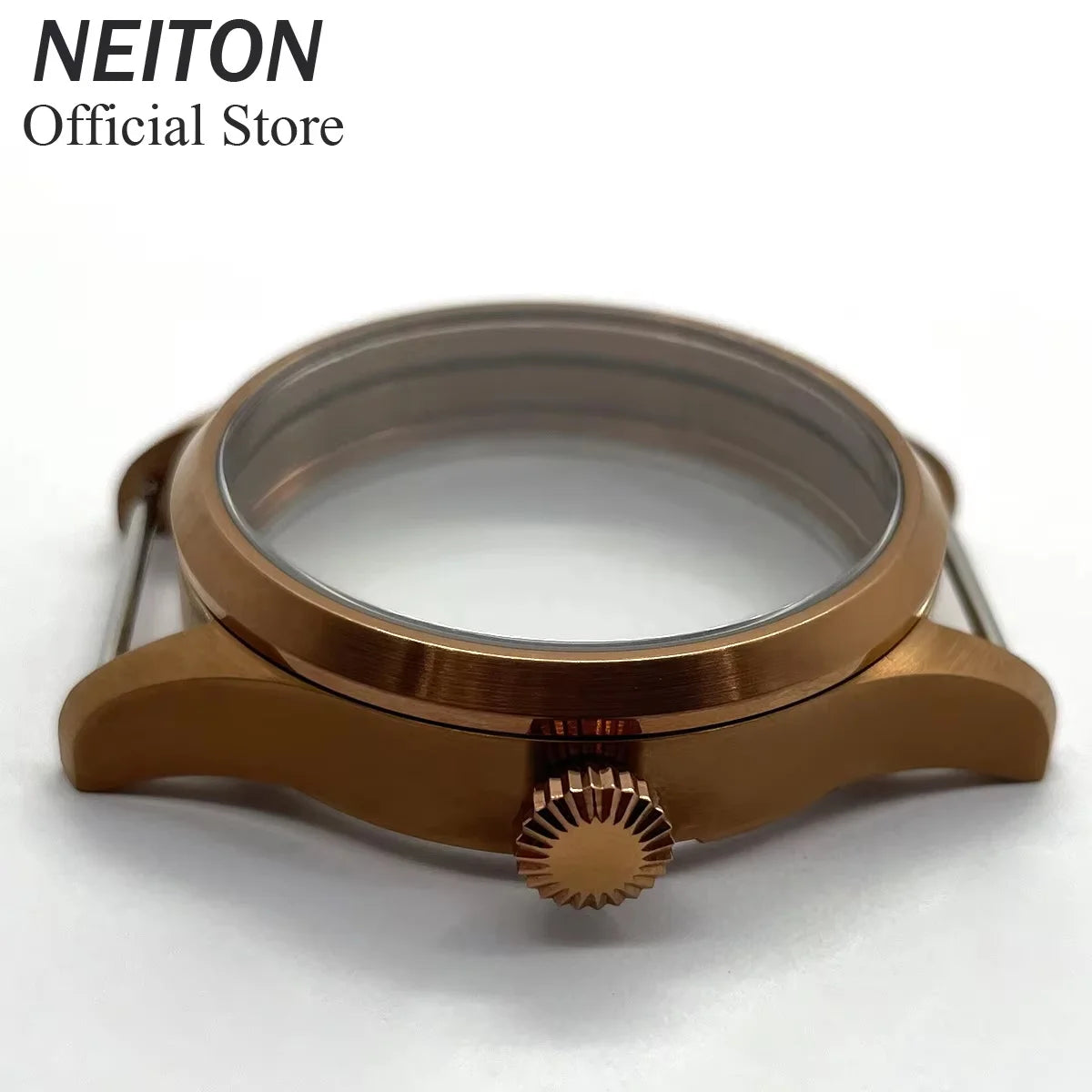NEITON 42mm Manual Watch Case See-through Back Fit ETA 6497 6498 ST3600 3602 Bronzed/PVD Black