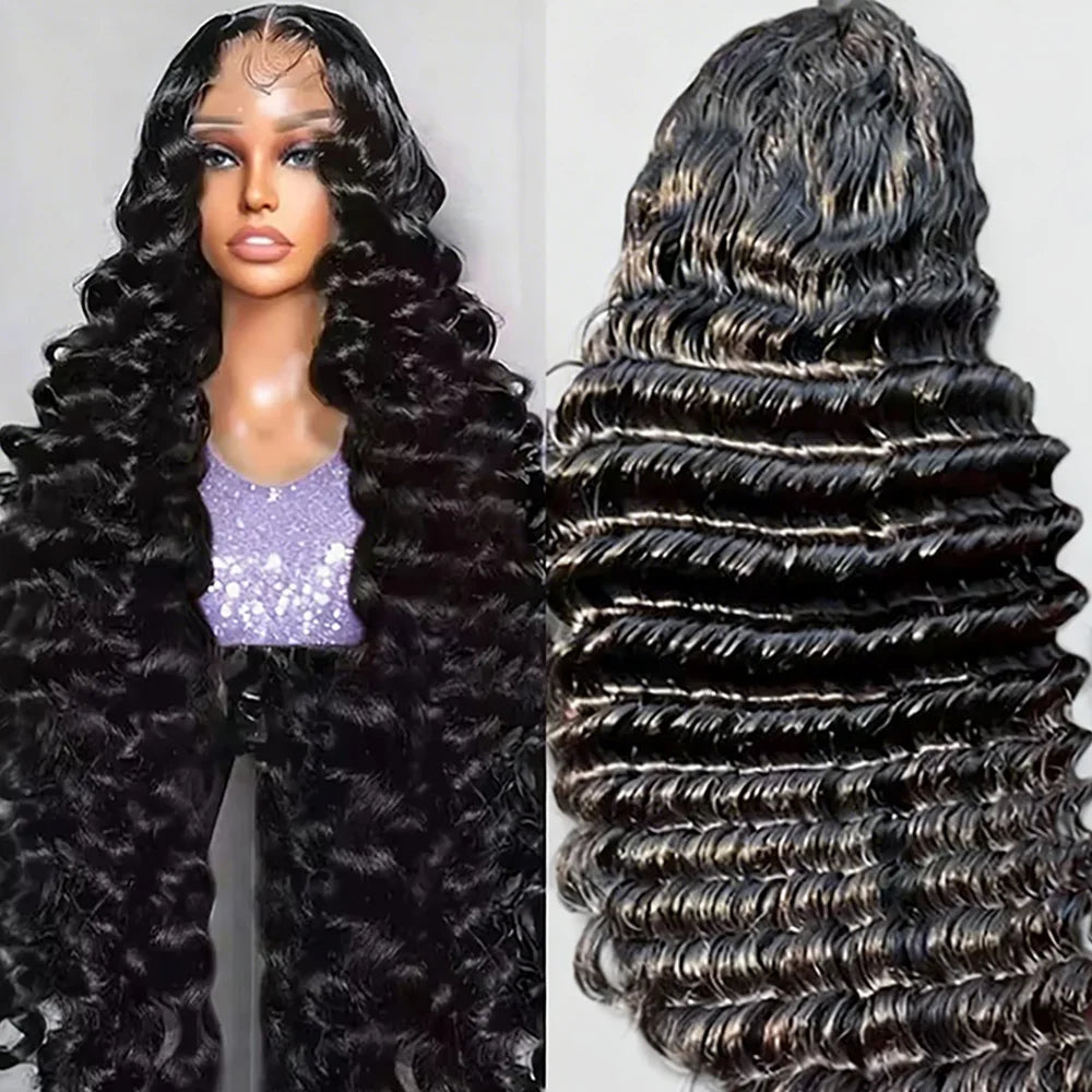 Loose Wave Human Hair Wig Lace Frontal 13X6 13X4 40 Inches Brazilian Human Hair Lace Wigs Loose Deep Wave Hd Lace Frontal Wig
