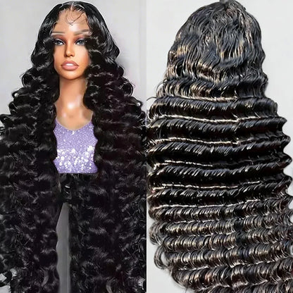 Loose Wave Human Hair Wig Lace Frontal 13X6 13X4 40 Inches Brazilian Human Hair Lace Wigs Loose Deep Wave Hd Lace Frontal Wig