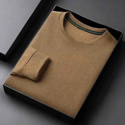 Men's Casual Crew Neck Knitwear Lightweight Long Sleeve Solid Color Pullover for All Seasons