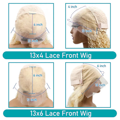 613 HD Lace Frontal Wig 13x4 13x6 Deep Wave Lace Front Human Hair Wig Transparent Blonde Curly Wig 30 Inch 220 Density For Women