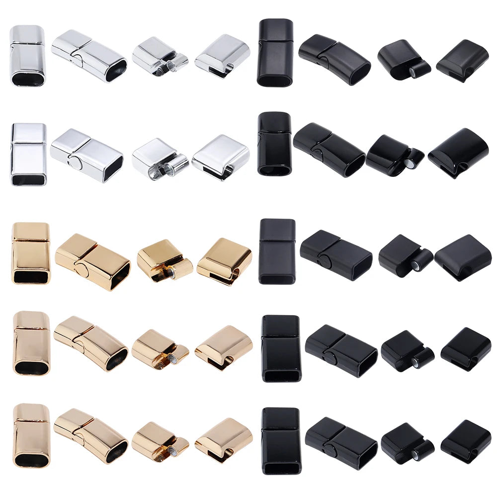 5Pcs Alloy Magnetic Clasps Round Square Corners Leather Cord End Clasp Connectors For DIY Jewelry Making Bracelet Accessories