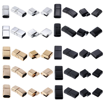 5Pcs Alloy Magnetic Clasps Round Square Corners Leather Cord End Clasp Connectors For DIY Jewelry Making Bracelet Accessories