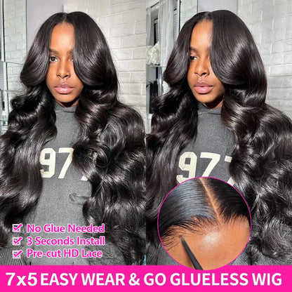 Wear Go Glueless Body Wave Lace Front Human Hair Wigs 13x6 HD Lace Frontal Wig Human Hair 5x5 HD Transparent Lace Closure Wigs