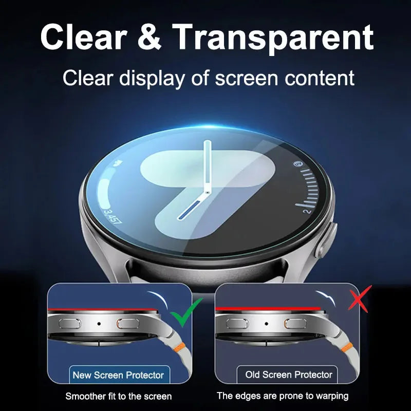 Tempered Glass for Samsung Galaxy Watch 7/6/5/4 44mm/40mm Classic 43mm/47mm Screen Protector Glass Film Accessories