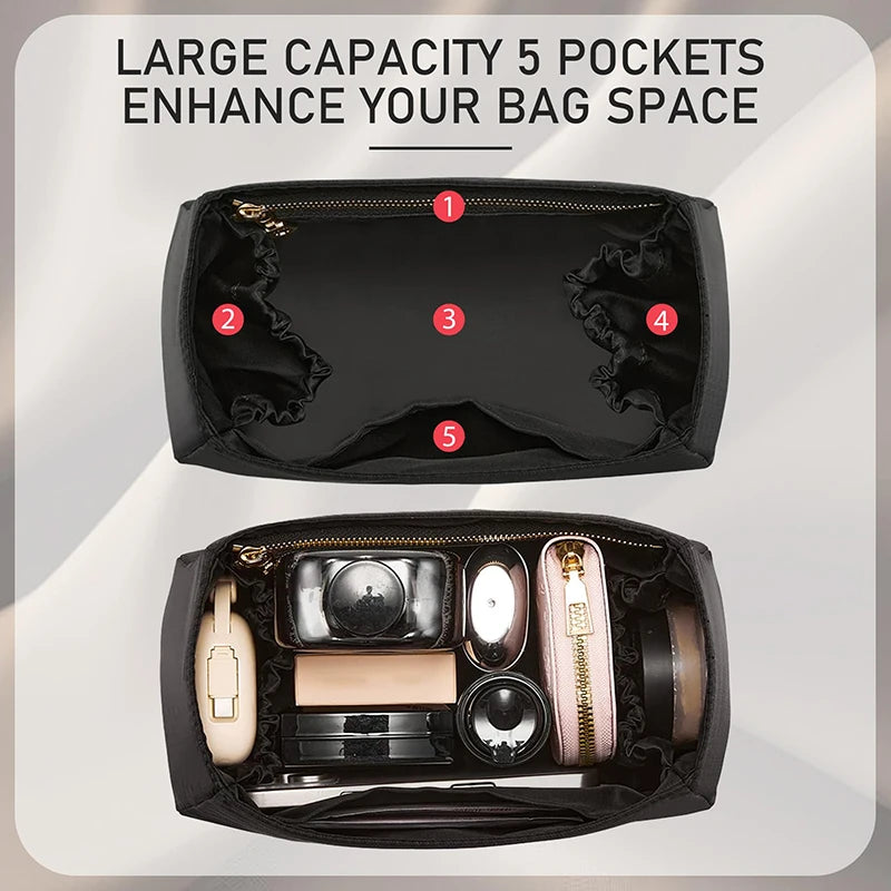 Nylon Bag Organizer Insert For 25bag  Durable Fashion Wateproof Gift Bag Support Storage Inner Modification Bag Accessories