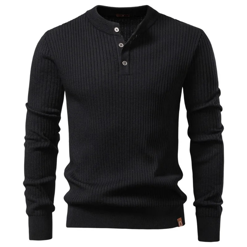 UNITIM Man Knitted T-shirt Simple Solid Color Round Neck Male Top Slim Comfortable Long Sleeve Casual Versatile Men Polo Shirt