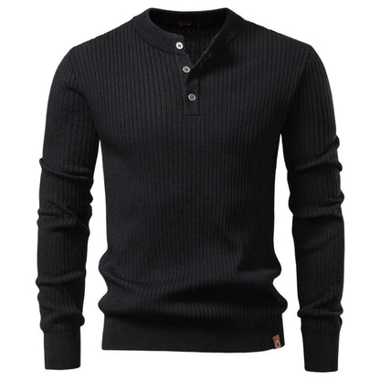 UNITIM Man Knitted T-shirt Simple Solid Color Round Neck Male Top Slim Comfortable Long Sleeve Casual Versatile Men Polo Shirt