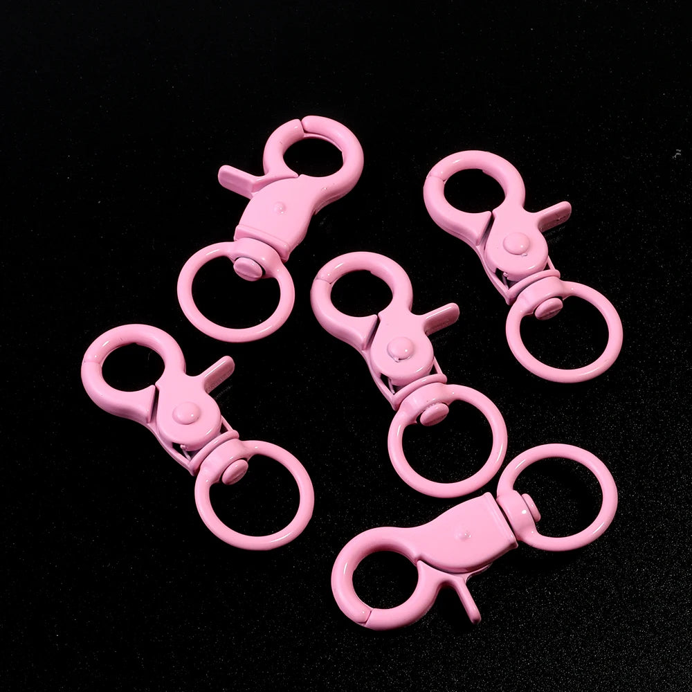 5Pcs/Lot Colorful Swivel Lobster Clasp Hooks Keychain Split Key Ring Connector for Bag Key Chain DIY Jewelry Making Supplies