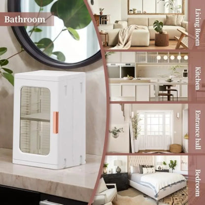 Mini Storage Cabinet with Doors and Shelves Countertop Cabinet Bathroom Storage Kitchen Cabinet with Adjustable Shelf Cabinet O