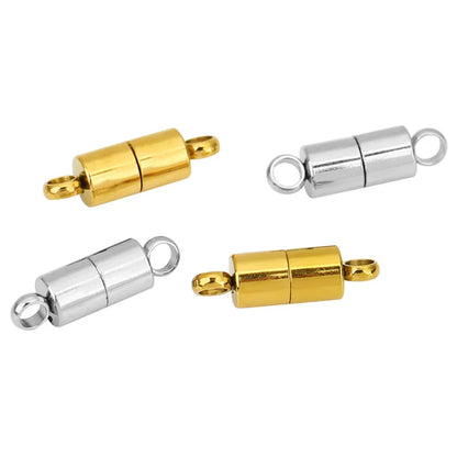 2pcs 14mm Stainless Steel Necklace Clasps Magnetic Hooks PVD Never Fade End Connectors For Bracelets Findings Jewelry Making