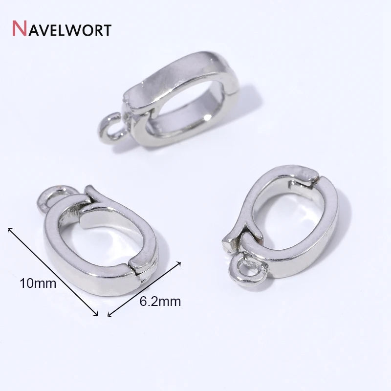 14K/18K Gold Plated Brass Metal Hinged Necklace Enhancer For Necklace Making Accessories Pendant Bail Clasps Jewelry Materials