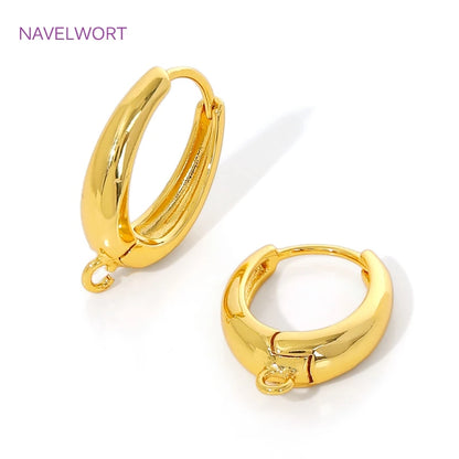 18K Gold Plated Brass Earwires Fasteners,Oval Earring Fixtures,Earring Hook,Accessories For Earrings,DIY Jewelry Making Findings