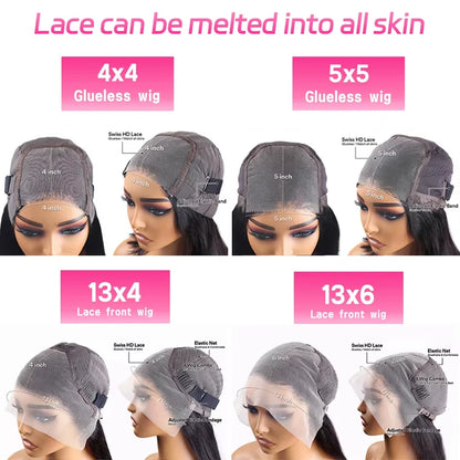 Human Hair 5x5 Glueless Curly Wig 13x6 HD Lace Front Wig 13x4 Water Deep Wave Lace Frontal Wigs 4x4 HD Closure 30 40 Inch