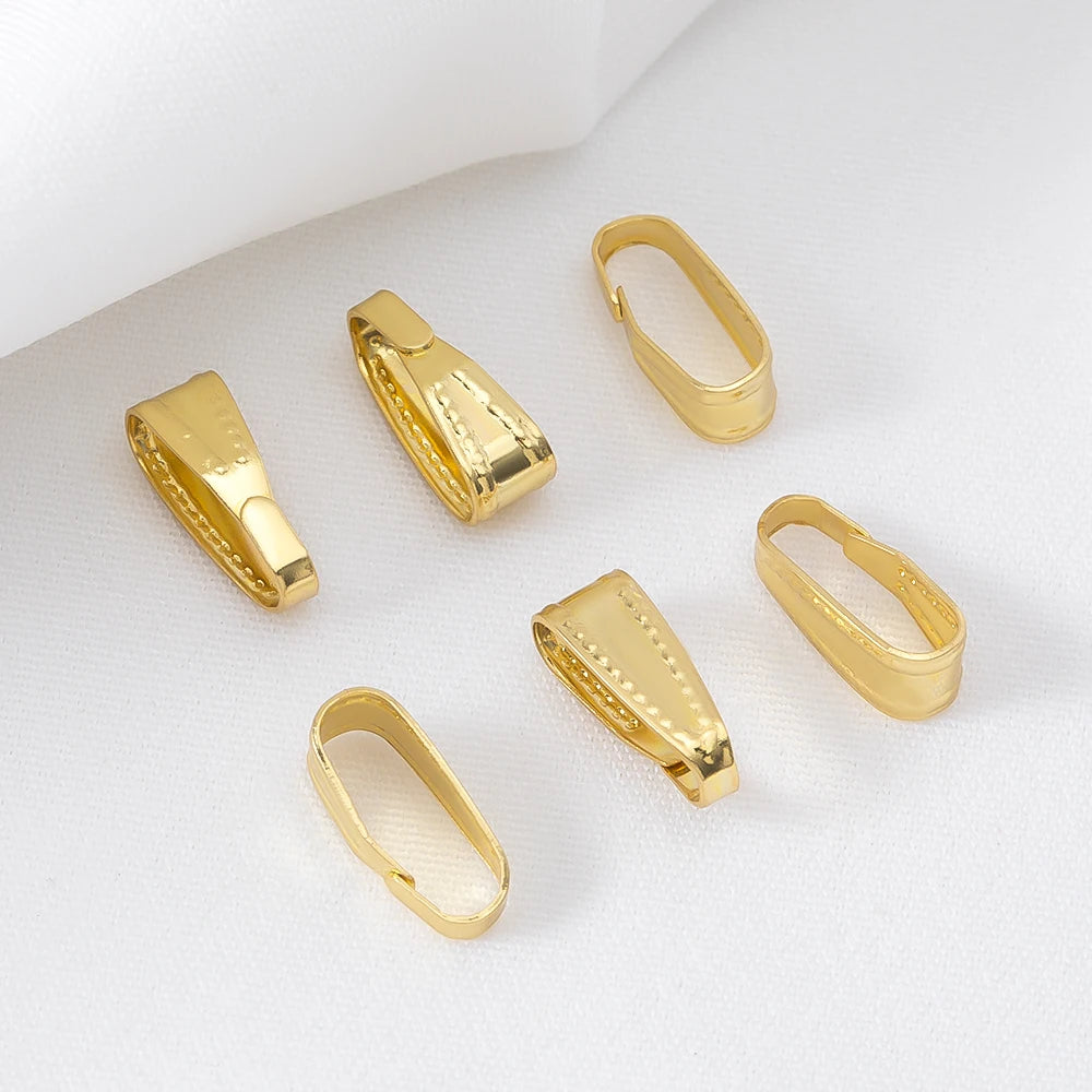 50pcs Stainless Steel Buckle Clasp Connectors for Pendants Charm Clip Pinch Bail Clasp Necklace DIY Jewelry Making Accessories