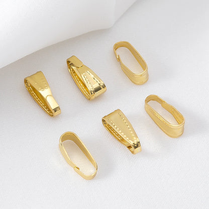 50pcs Stainless Steel Buckle Clasp Connectors for Pendants Charm Clip Pinch Bail Clasp Necklace DIY Jewelry Making Accessories