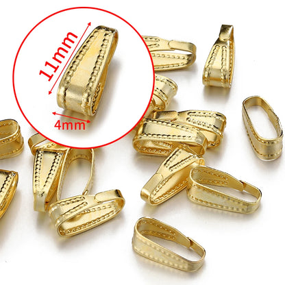 50pcs Stainless Steel Buckle Clasp Connectors for Pendants Charm Clip Pinch Bail Clasp Necklace DIY Jewelry Making Accessories