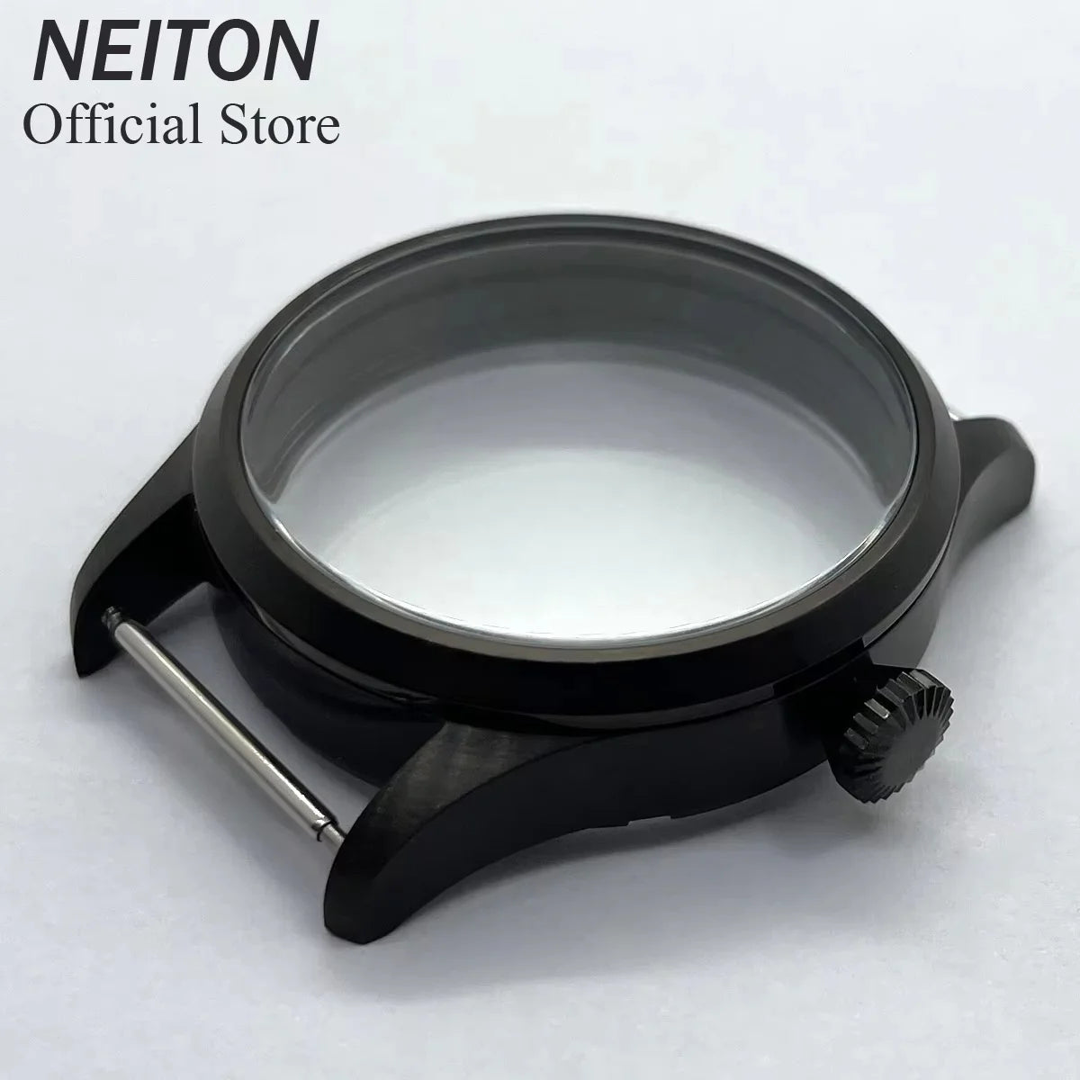 NEITON 42mm Manual Watch Case See-through Back Fit ETA 6497 6498 ST3600 3602 Bronzed/PVD Black