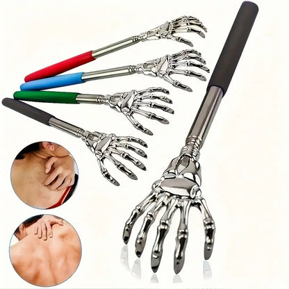 1PC Stainless Steel Retractable Telescopic Back Scratcher Adjustable Anti-Slip Ergonomic Handle Dual Purpose Itch Scraper & Gua Sha Tool Portable Lymphatic Muscle Massager Ideal Thanksgiving Birthday Christmas Gift