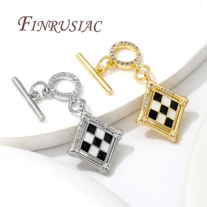 18K Gold Plated Toggle Clasps OT Clasp Accessories For Bracelets Brass with Zircon Connectors For Jewelry Making DIY Findings