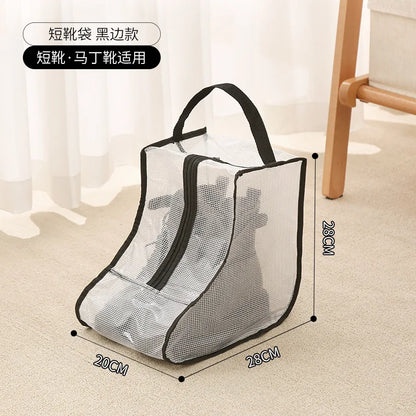 Tall Boot Storage Bags with Clear PVC Window Breathable Dustproof Organizer Prevent Slouching for Knee High Shoes Closet Women