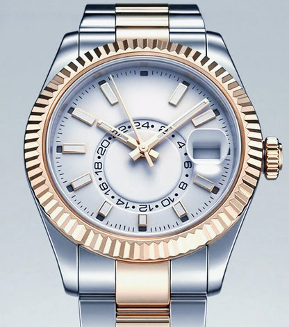 41mm Luxury Men Automatic Mechanical Movement Black Blue Gold Three Tone Luminous Waterproof Sapphire Glass Stainless Steel