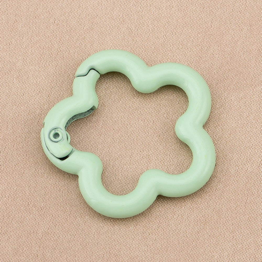 5/10pcs Colorful Flower-shaped Alloy Carabiner Rings Keychain Clip Spring Hook Hanging Buckle For DIY Jewelry Making Accessories