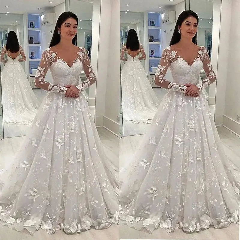 2023 New Women's Dress Lace Deep v Long Sleeve Dress Long Dress Long Dress Gown Vestidos De Festa