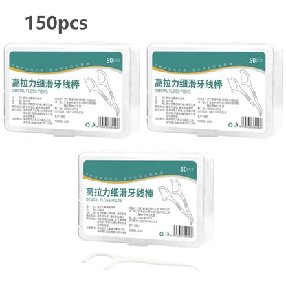 1/2/5/10 Box Portable Disposable Dental Floss Plastic Toothpick High-tension Dental Floss Stick Dental Floss Box ﻿Oral Care