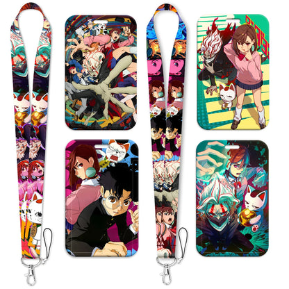 Cartoon Cat Monster ID Badge Holder Lanyards Anime Door Card Case Hanging Rope Neck Strap Keychain Business Card Gift