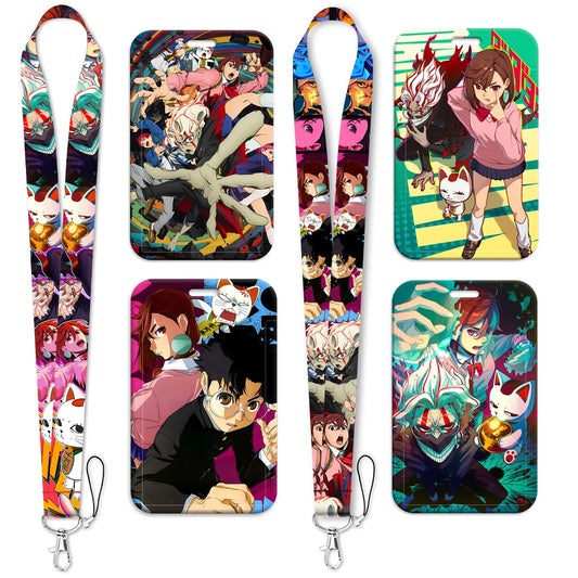 Cartoon Cat Monster ID Badge Holder Lanyards Anime Door Card Case Hanging Rope Neck Strap Keychain Business Card Gift