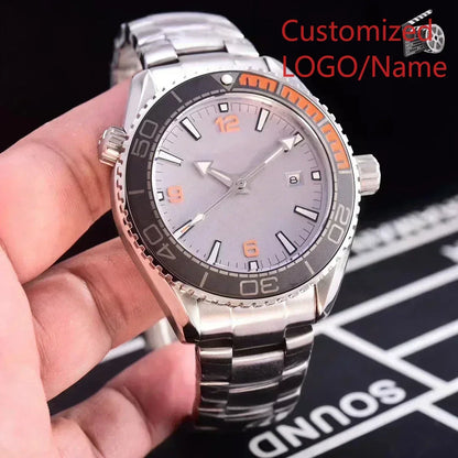 A11 Store Customized Watch  Men Case Relogio Masculino Mechanical Watch Ocean Universe Steel Black Blue Ceramic