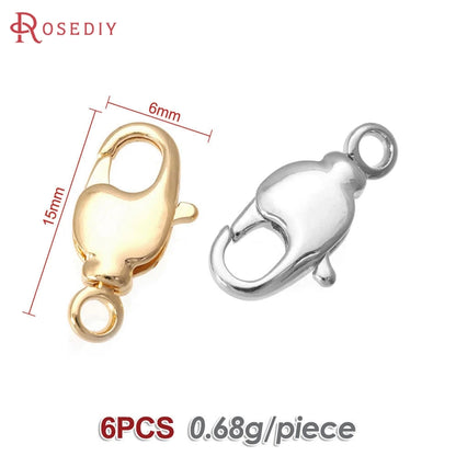 18K Gold Color Brass Rotatable Lobster Clasps Connect Clasps Jewelry Necklaces Bracelets Making Diy Findings Accessories