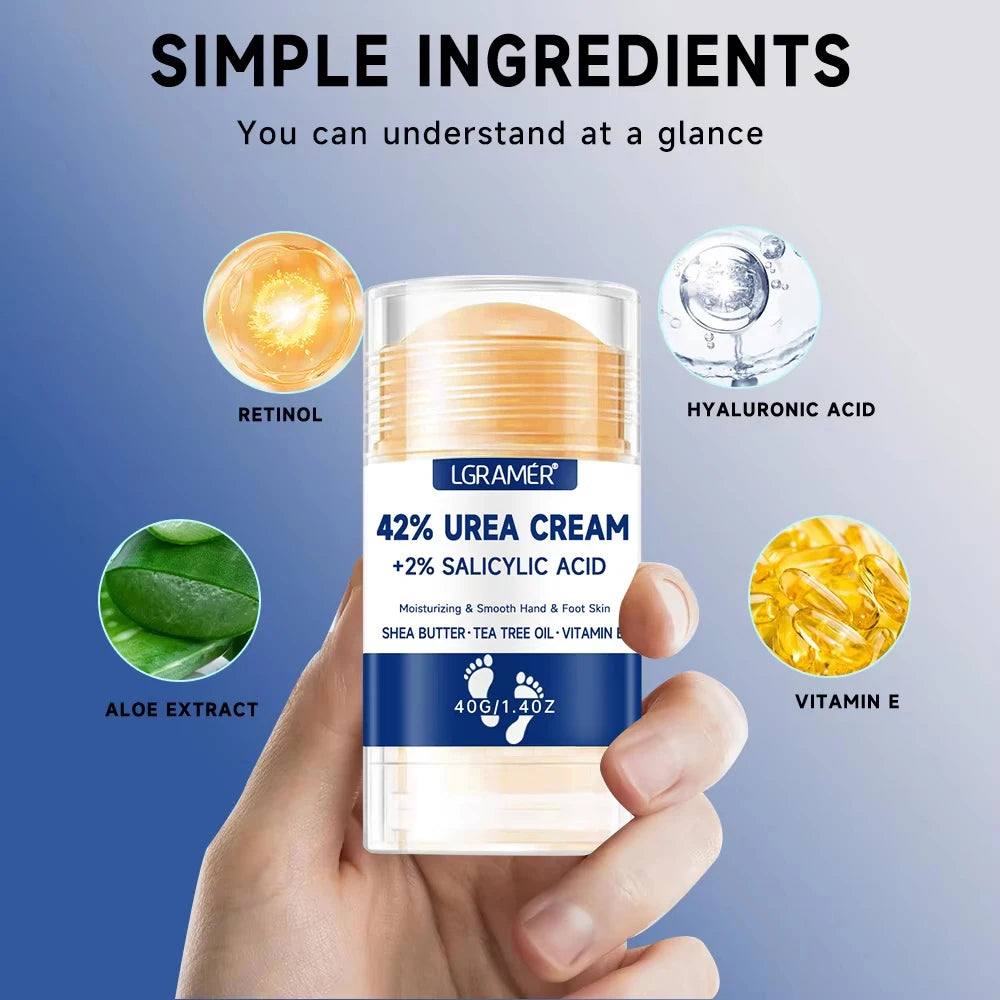 42% Urea Foot Cream +2% Salicylic Acid Moisturizing & Exfoliating, Cracked Heel Repair, Deep Hydration for Dry Feet Long protect