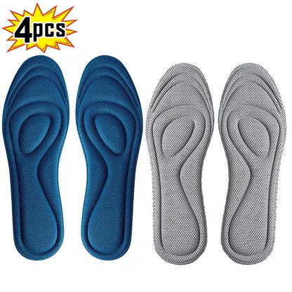 4Pcs Memory Foam Orthopedic Insoles for Shoes Antibacterial Deodorization Sweat Absorption Insert Sport Shoes Running Pads