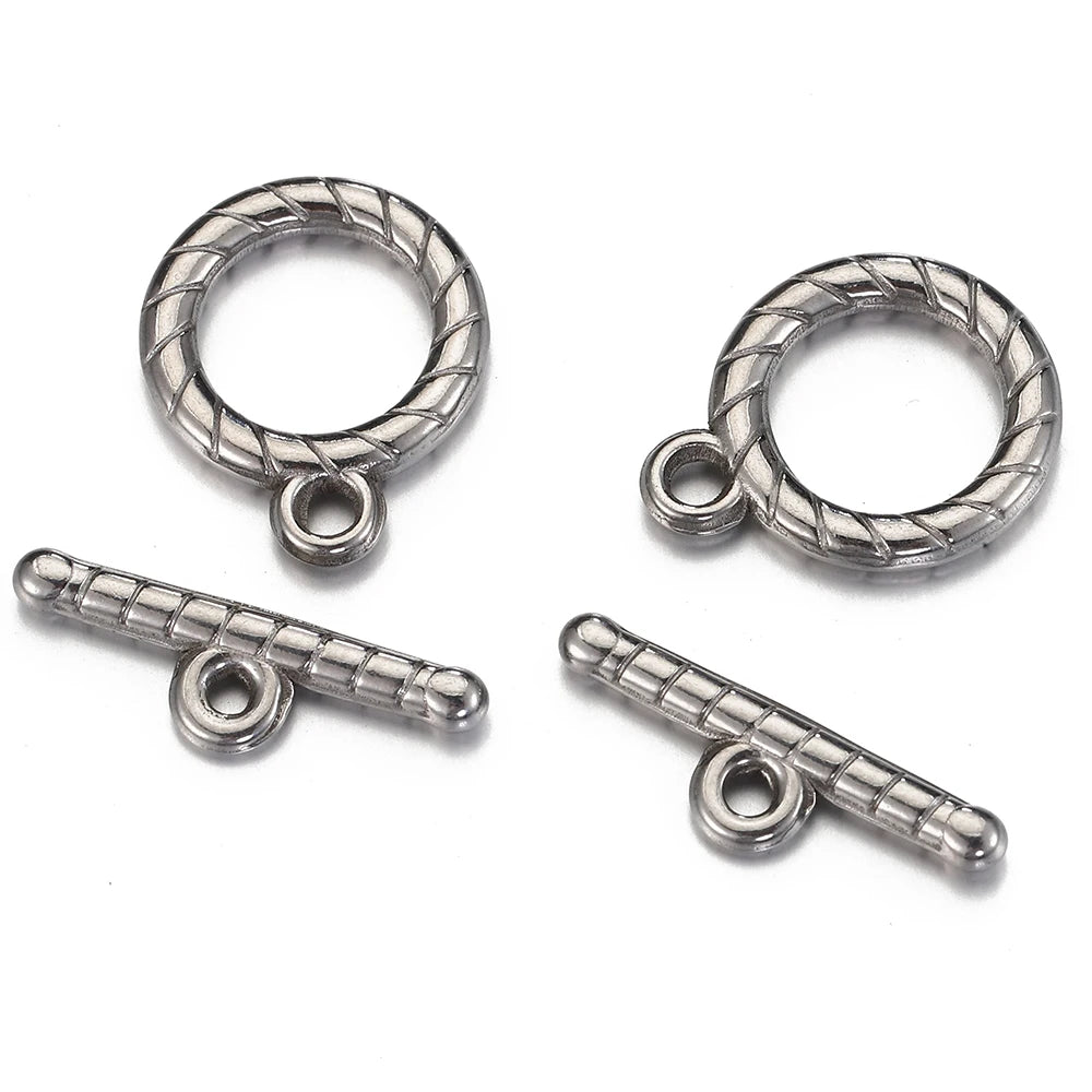 4sets Stainless Steel OT Toggle Clasp Rectangle OT Connectors for Jewelry Making DIY Necklace Bracelets Hooks Supplies