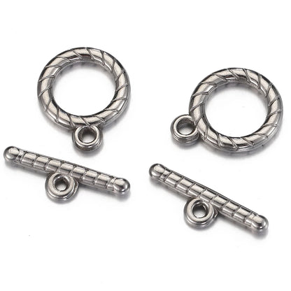 4sets Stainless Steel OT Toggle Clasp Rectangle OT Connectors for Jewelry Making DIY Necklace Bracelets Hooks Supplies