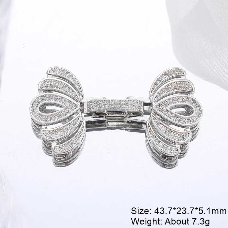 Juya DIY Copper 18K Gold Plated Pendant Connector Fastener Buttob Lock Clasps For Needlework Natural Stone Pearls Jewelry Making