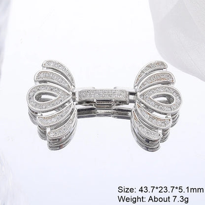 Juya DIY Copper 18K Gold Plated Pendant Connector Fastener Buttob Lock Clasps For Needlework Natural Stone Pearls Jewelry Making