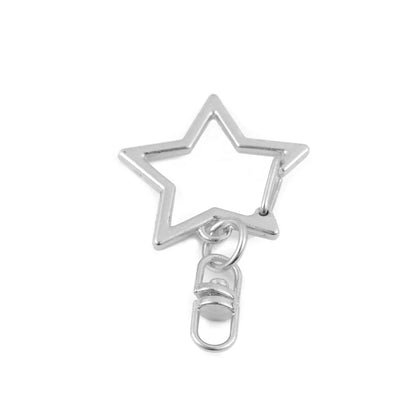 10Pcs Alloy Star Shaped Snap Keychain Lobster Claw Clasp with Hanging Buckle Jump Ring for DIY Crafts Jewelry Accessories Gift