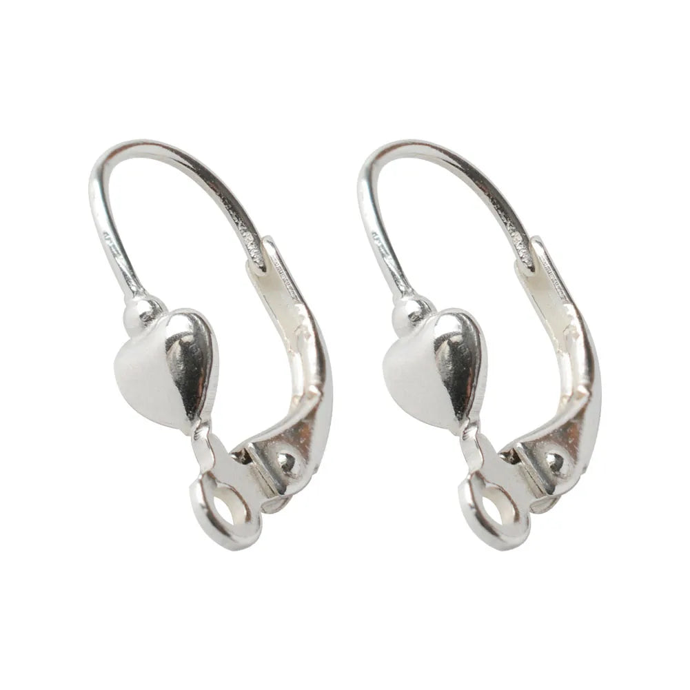 Solid 925 Sterling Silver Hinged French Leverback Eearwire Hook Findings , snap hook for Earring Jewelry DIY