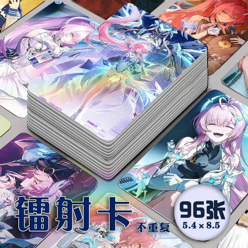 96PCS Wuthering Waves Aemeath Anime Laser Small Card Postcard Photo LOMO Card Collectibles Good Friend Birthday Gifts