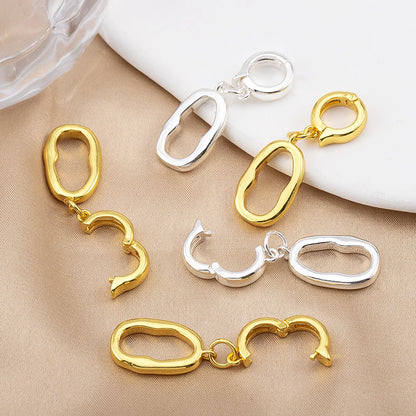 1/3pcs 18K Gold Color Plated Irregular Oval Clasp Connectors for DIY Jewelry Making Necklace Bracelet Accessories Supplies