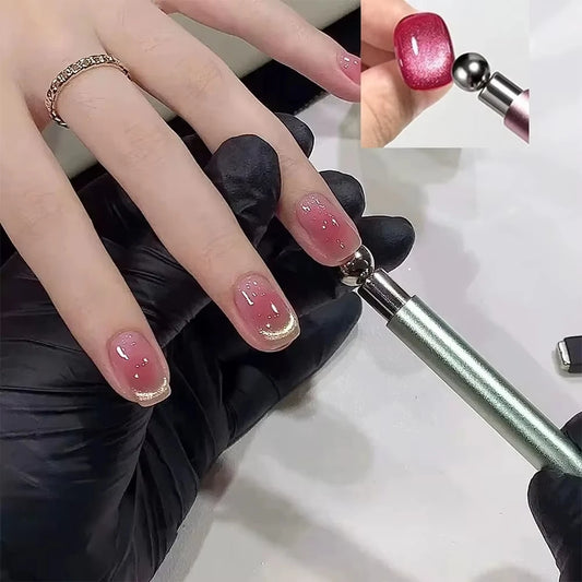 1Pcs Round Steel Magnetic Ball Double-Headed Thickened Cat-Eye Magnetic Stick Cylindrical French Magnet Pen Cat Eye Magnet Tool