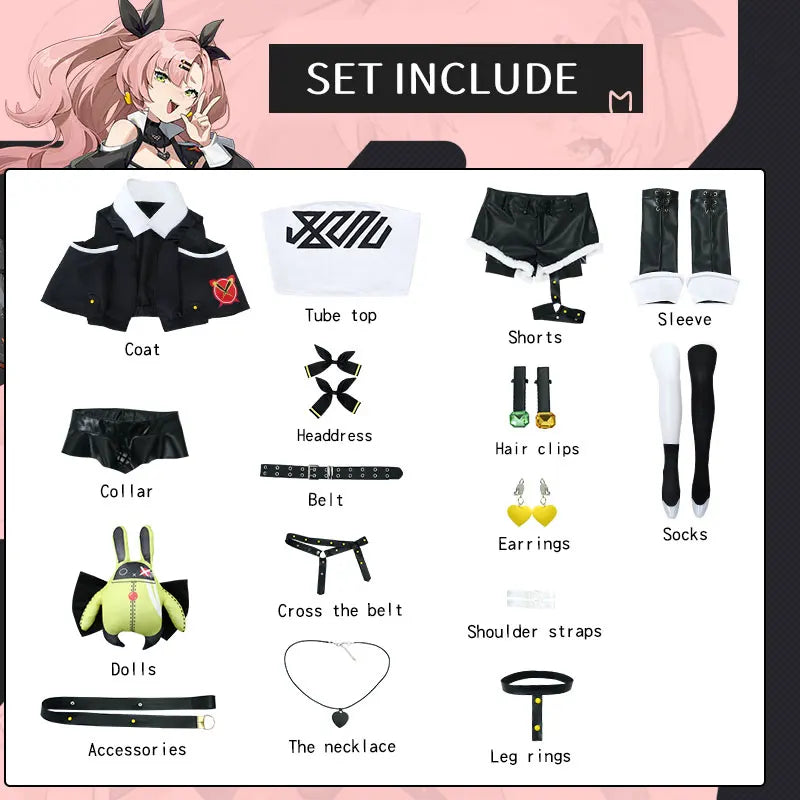 Nicole Demara Zenless Zone Zero Cosplay Costume Uniform Wig Anime Halloween Costumes Party  Masquerade Women Game