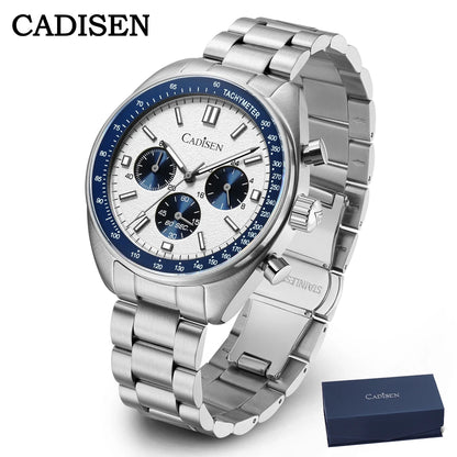 CADISEN 2026 New Men Watches Quartz Business Watches Japan VD53 Mens Clock Watch Men Chronograph Watch for Men Gift With Box