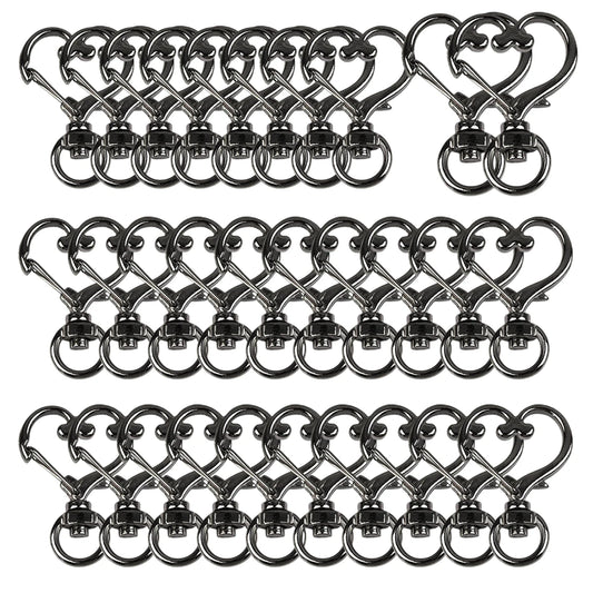 5/10/15/25/40/60Pcs Heart-Shaped Swivel Snap Hooks Metal Spring Snap Keychains Heart Clips Trigger for Lanyard Jewelry Charms