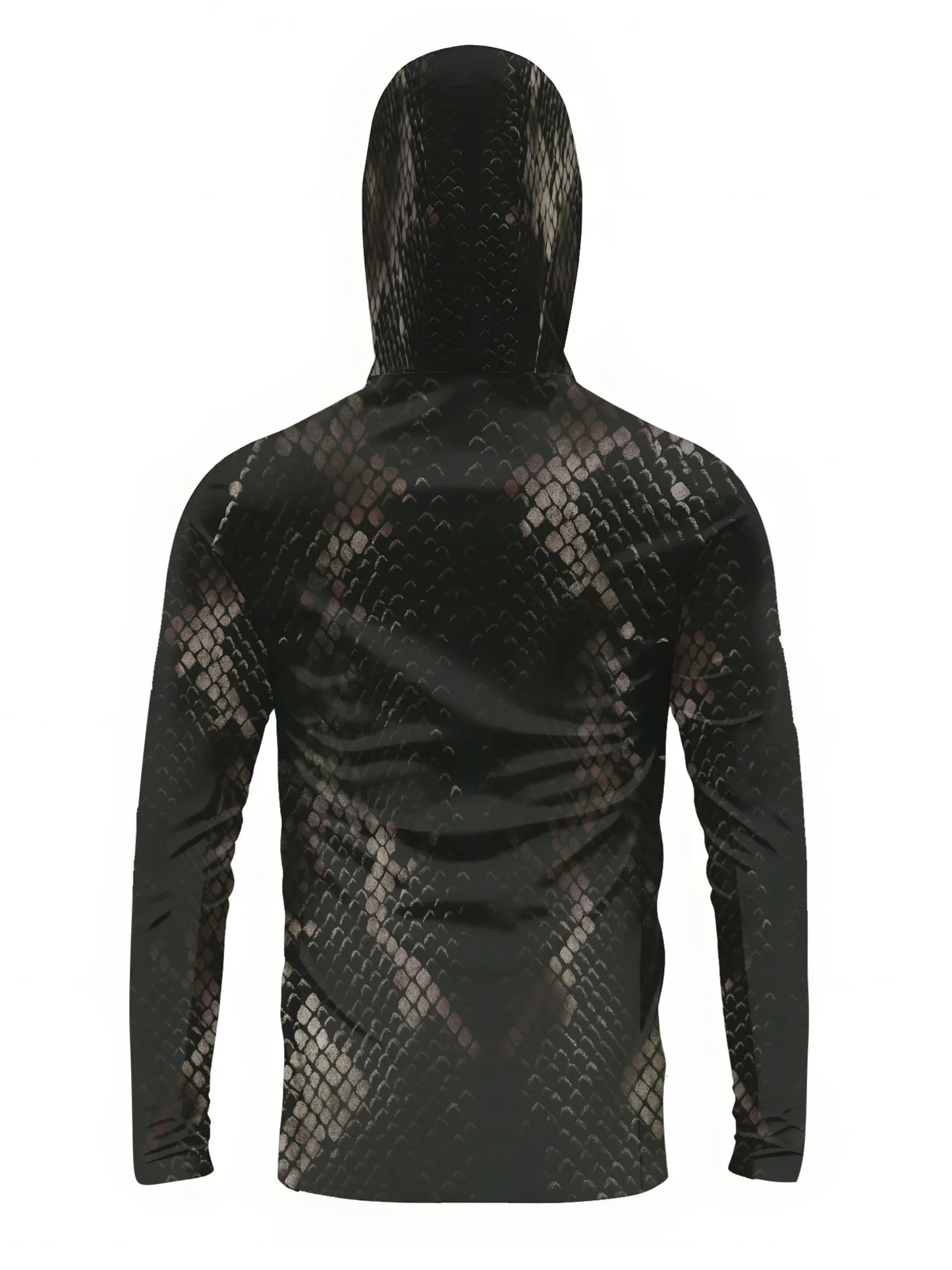 Men's Fishing Hooded Long-Sleeved Camouflage Sunscreen Breathable Anti-UV Lightweight Sweat-Resistant Fishing Shirt